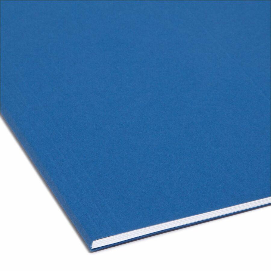 Smead 1/5 Tab Cut Letter Recycled Hanging Folder - 8 1/2" x 11" - Top Tab Location - Assorted Position Tab Position - Vinyl - Navy Blue - 10% Recycled - 25 / Box. Picture 2