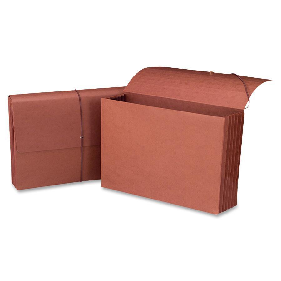 Smead Legal Recycled File Wallet - 8 1/2" x 14" - 5 1/4" Expansion - Redrope - Redrope - 30% Recycled - 10 / Box. Picture 2