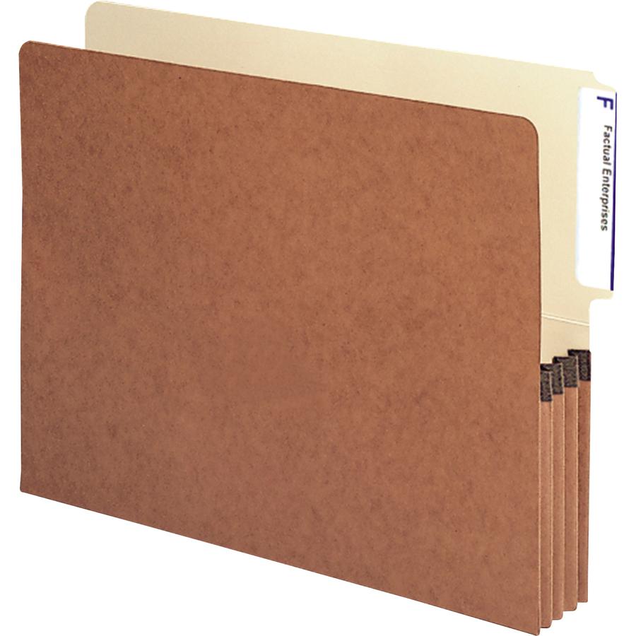 Smead Letter Recycled File Pocket - 8 1/2" x 11" - 3 1/2" Expansion - Top Tab Location - Redrope - Redrope - 30% Recycled - 10 / Box. Picture 2
