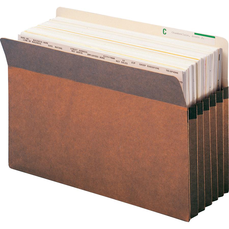 Smead TUFF Pocket Straight Tab Cut Legal Recycled File Pocket - 8 1/2" x 14" - 5 1/4" Expansion - Redrope - Redrope - 30% Recycled - 50 / Box. Picture 2