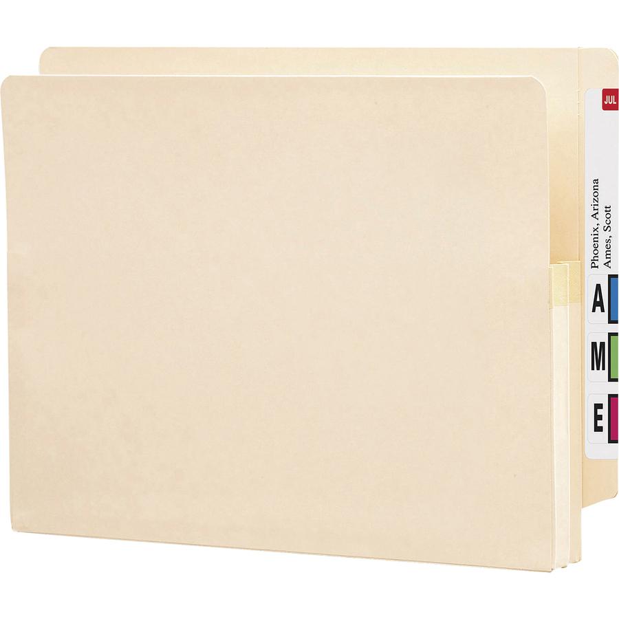 Smead Straight Tab Cut Letter Recycled File Pocket - 8 1/2" x 11" - 200 Sheet Capacity - 1 3/4" Expansion - Manila - 10% Recycled - 25 / Box. Picture 2