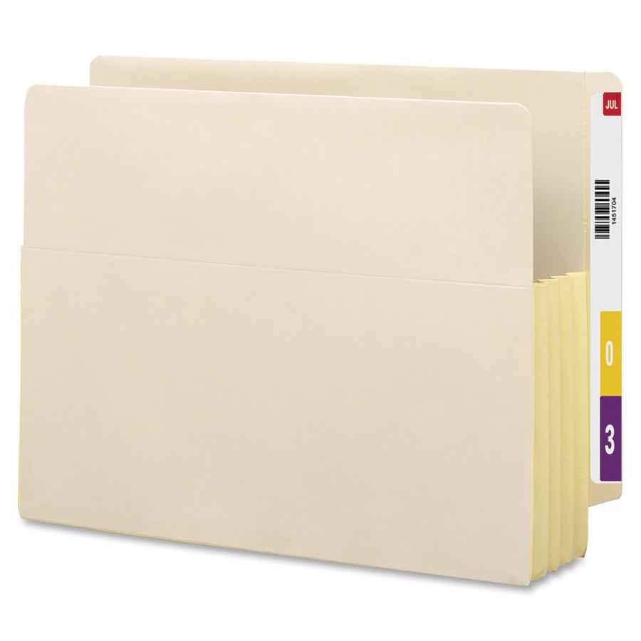 Smead End Tab File Pocket, Reinforced Straight-Cut Tab, 3-1/2" Expansion, Fully-Lined Gusset, Letter Size, Manila, 10 per Box (75164) - 8 1/2" x 11" - 800 Sheet Capacity - 3 1/2" Expansion - Manila - . Picture 2