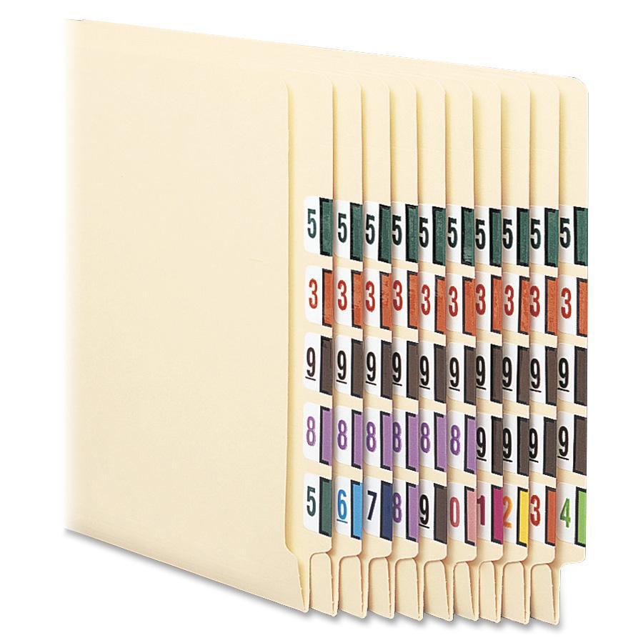 Smead BCCRN Bar-Style Color-Coded Labels - "Number" - 1 1/4" x 1" Length - Assorted - 5000 / Box. Picture 3