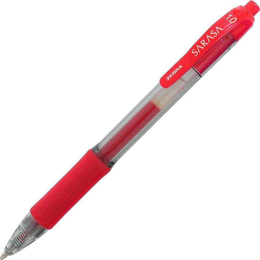 Zebra SARASA dry X20 Retractable Gel Pen - Bold Pen Point - 1 mm Pen Point Size - Refillable - Retractable - Red Pigment-based Ink - Translucent Barrel - 1 Dozen. Picture 2