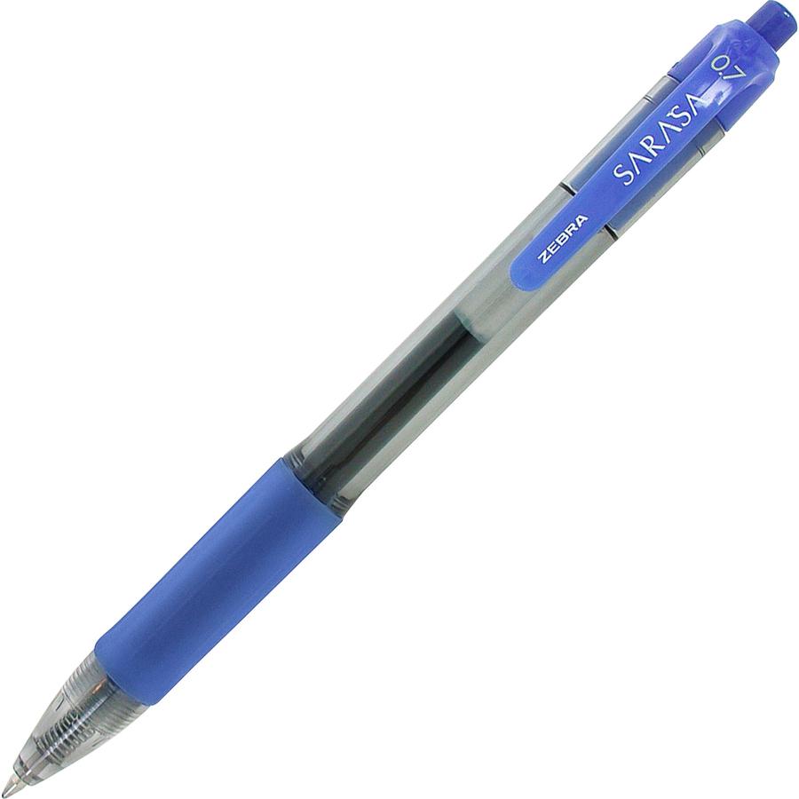 Zebra SARASA dry X20 Retractable Gel Pen - Medium Pen Point - 0.7 mm Pen Point Size - Refillable - Retractable - Blue Pigment-based Ink - Translucent Barrel - 1 / Box. Picture 2
