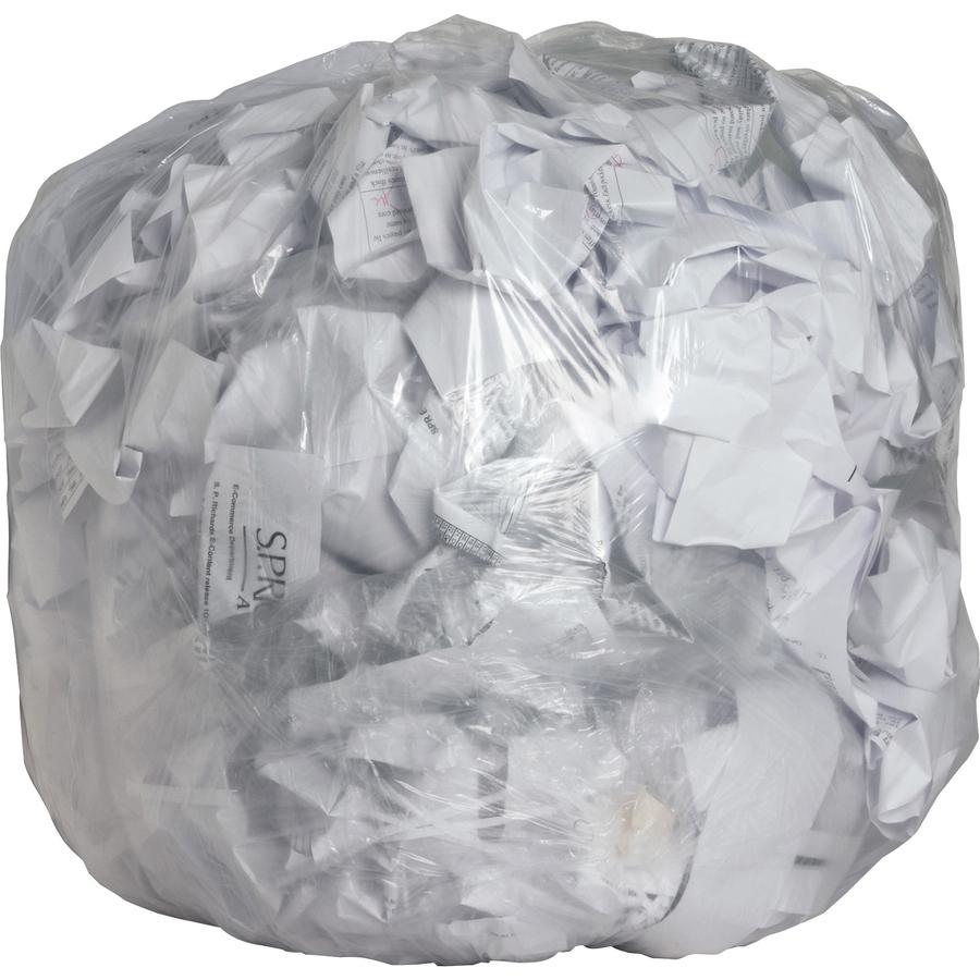 Genuine Joe Clear Trash Can Liners - Medium Size - 33 gal Capacity - 33" Width x 39" Length - 0.60 mil (15 Micron) Thickness - Low Density - Clear - 250/Carton. Picture 2
