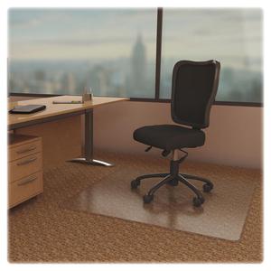 Lorell Low-Pile Economy Chairmat - Carpeted Floor - 60" Length x 46" Width x 0.095" Thickness - Rectangular - Vinyl - Clear - 1Each. Picture 7