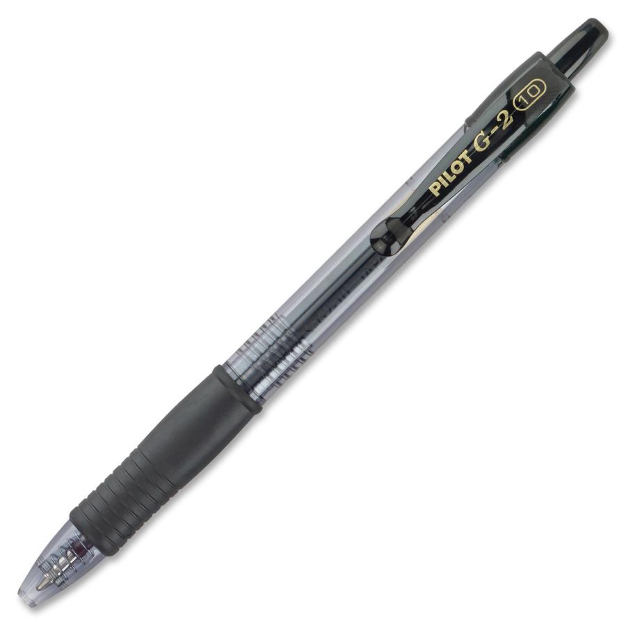 Pilot G2 Bold Point Retractable Gel Pens - Bold Pen Point - 1 mm Pen Point Size - Refillable - Retractable - Black Gel-based Ink - Clear Barrel - 1 Dozen. Picture 5