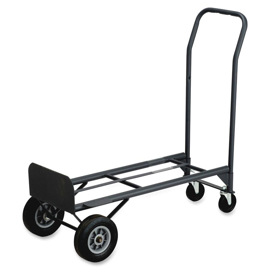Safco Tuff Truck Convertible - 500 lb Capacity - 8" Caster Size - x 18.5" Width x 12" Depth x 52" Height - Steel Frame - Black - 1 Each. Picture 2