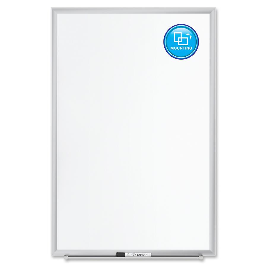 Quartet Premium DuraMax Magnetic Whiteboard - 36" (3 ft) Width x 24" (2 ft) Height - White Porcelain Surface - Silver Aluminum Frame - Rectangle - Horizontal/Vertical - 1 / Each - TAA Compliant. Picture 6