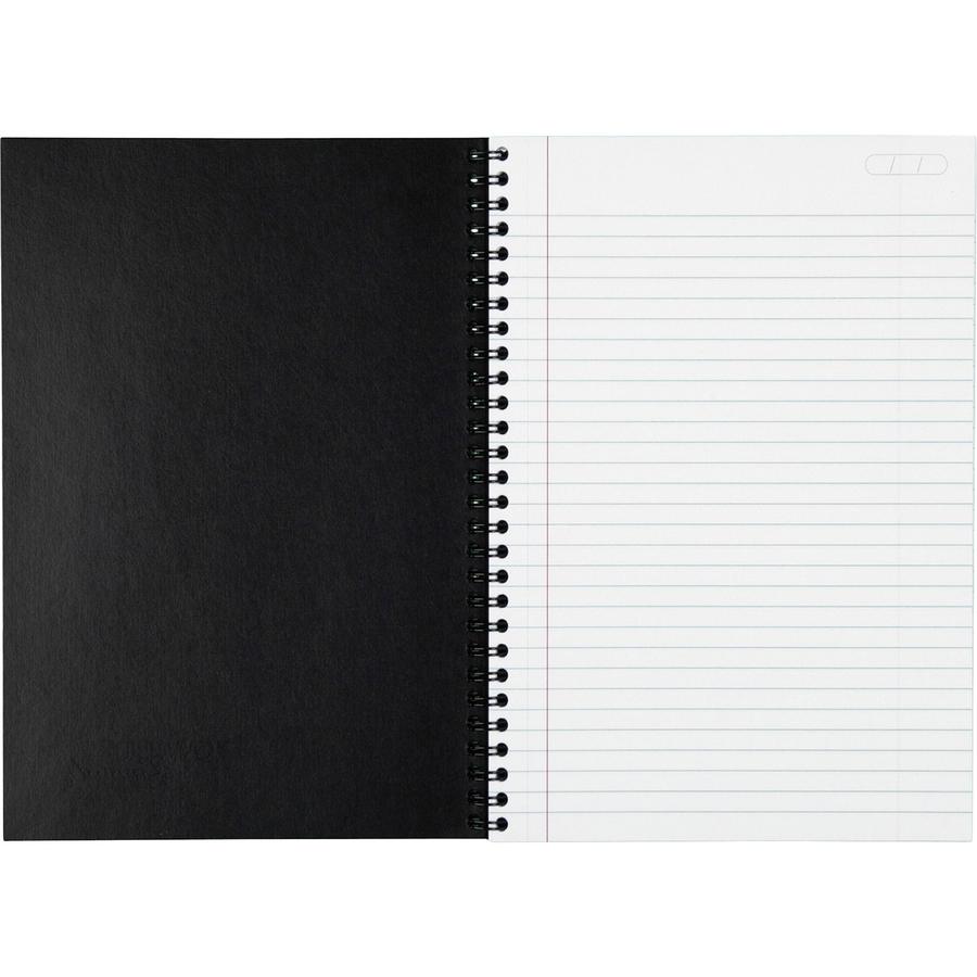 Cambridge Limited Business Notebooks - 80 Sheets - Wire Bound - College Ruled - 0.28" Ruled - 20 lb Basis Weight - 8" x 5" - White Paper - Black Binding - BlackLinen Cover - Bond Paper, Perforated, Su. Picture 2