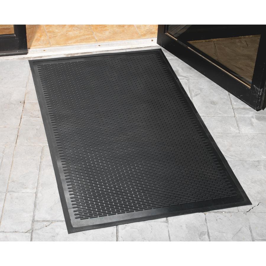 Genuine Joe Clean Step Scraper Floor Mats - Outside Entrance, Outdoor - 72" Length x 48" Width - Rubber - Black - 1Each. Picture 2