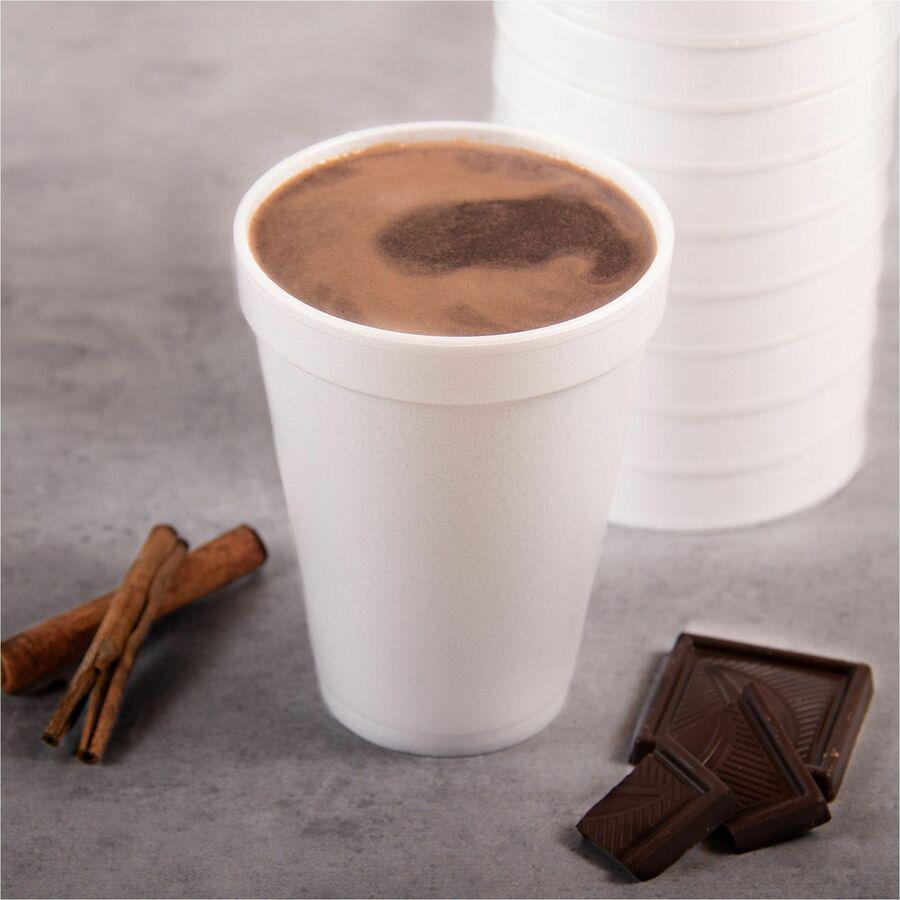Dart 12 oz Insulated Foam Cups - 25 / Bag - 40 / Carton - White - Foam - Coffee, Soft Drink, Hot Cider, Hot Chocolate, Juice, Cappuccino, Tea, Cold Drink. Picture 2