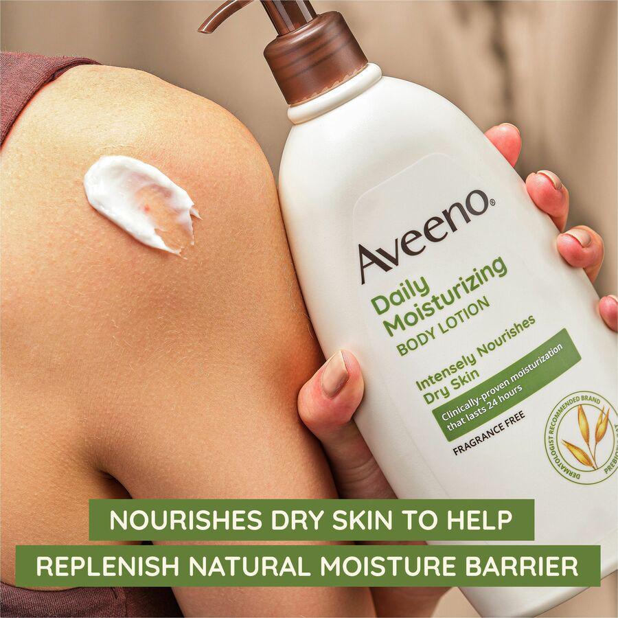Aveeno&reg; Daily Moisturizing Lotion - Lotion - 12 oz (340.2 g) - Non-fragrance - For Dry, Sensitive Skin - Non-greasy, Non-comedogenic, Hypoallergenic, Absorbs Quickly - 1 Each. Picture 2