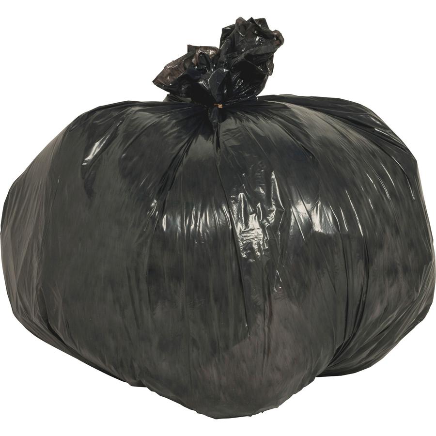 Nature Saver Black Low-density Recycled Can Liners - Small Size - 10 gal Capacity - 24" Width x 23" Length - 0.85 mil (22 Micron) Thickness - Low Density - Black - Plastic - 500/Carton - Cleaning Supp. Picture 2