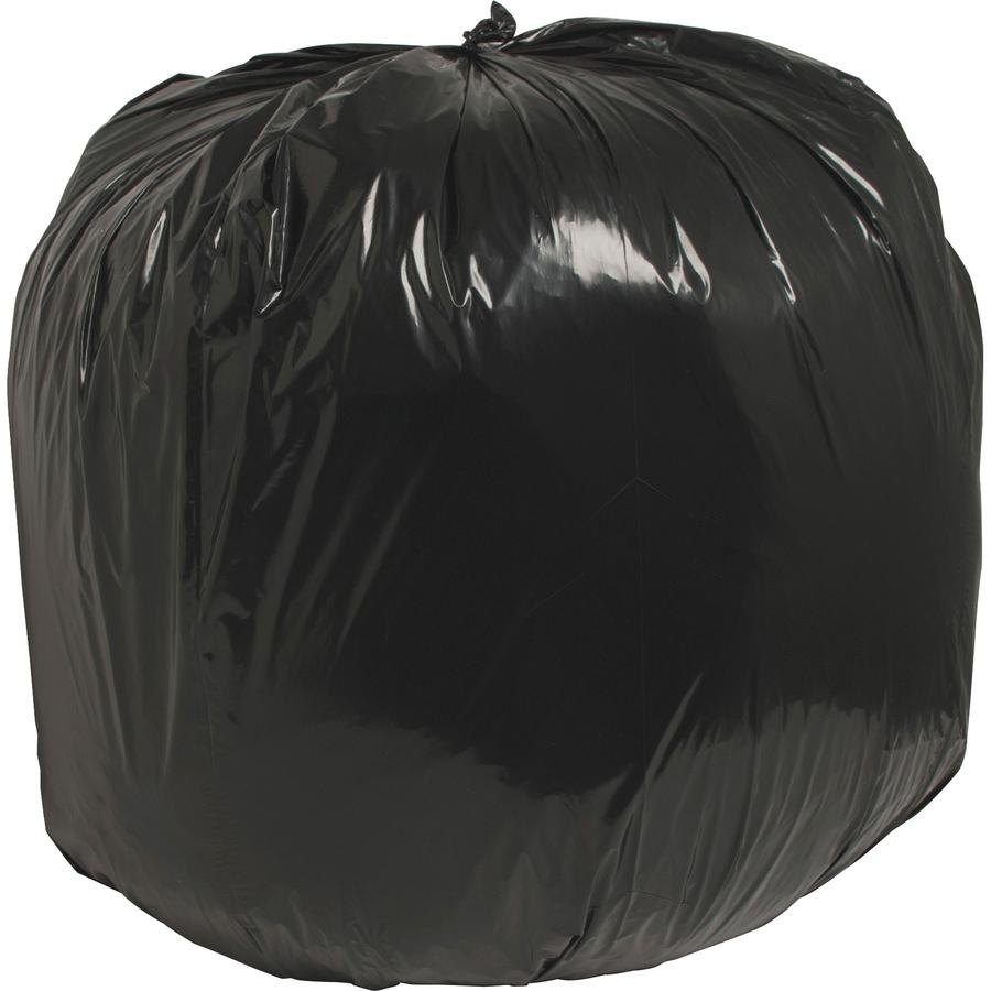 Nature Saver Black Low-density Recycled Can Liners - Large Size - 45 gal Capacity - 40" Width x 46" Length - 1.25 mil (32 Micron) Thickness - Low Density - Black - Plastic - 100/Carton - Cleaning Supp. Picture 2