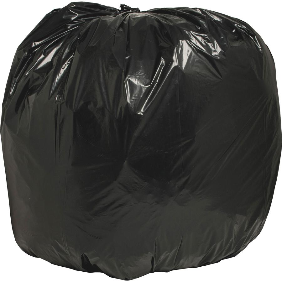 Nature Saver Black Low-density Recycled Can Liners - Extra Large Size - 56 gal Capacity - 43" Width x 48" Length - 1.25 mil (32 Micron) Thickness - Low Density - Black - Plastic - 100/Carton - Cleanin. Picture 2