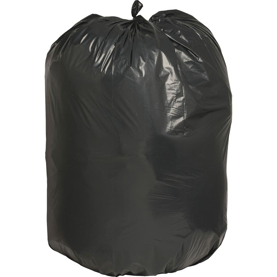 Nature Saver Black Low-density Recycled Can Liners - Extra Large Size - 60 gal - 38" Width x 58" Length x 2 mil (51 Micron) Thickness - Low Density - Black - Plastic - 100/Carton - Cleaning Supplies. Picture 2