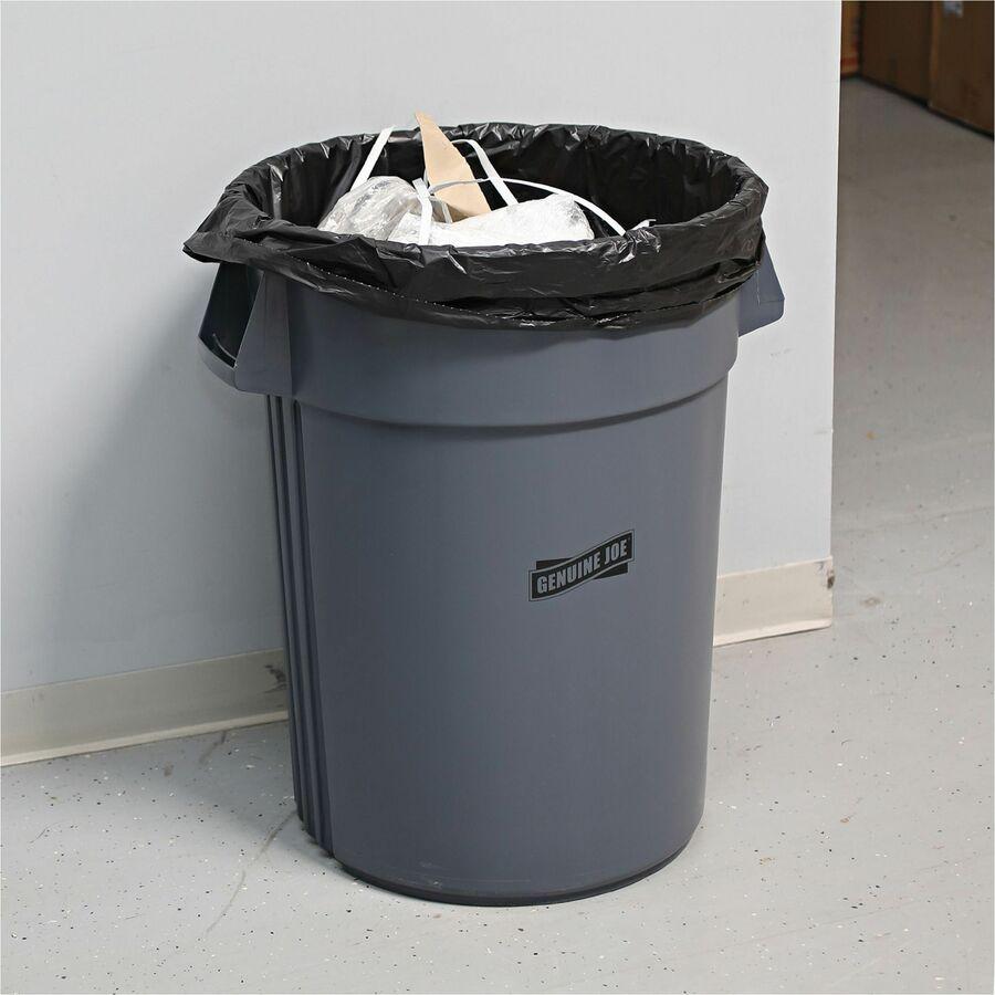 Genuine Joe Heavy-Duty Trash Can Liners - 60 gal Capacity - 39" Width x 56" Length - 1.50 mil (38 Micron) Thickness - Low Density - Black - Plastic Resin - 50/Box - Debris, Can, Waste. Picture 2