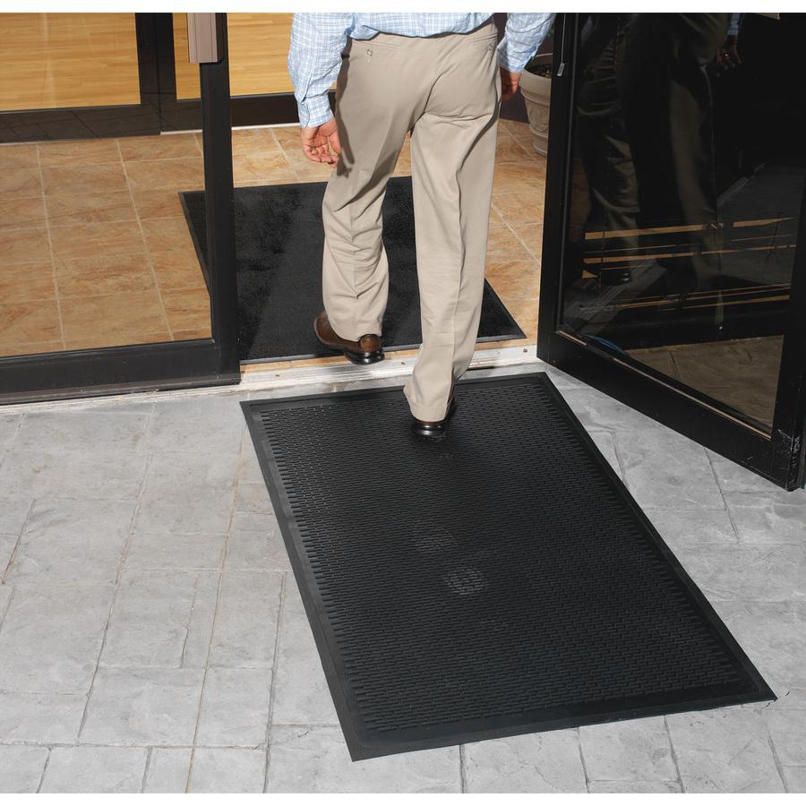 Genuine Joe Clean Step Scraper Floor Mats - Outside Entrance, Outdoor - 60" Length x 36" Width - Rubber - Black - 1Each. Picture 2