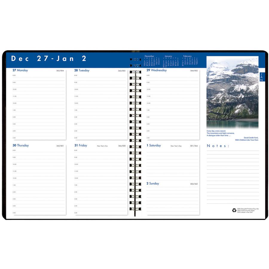 House of Doolittle Earthscapes Photos Weekly Planner - Julian Dates - Weekly - 1 Year - January 2022 till December 2022 - 8:00 AM to 5:00 PM - Hourly - 1 Week Single Page Layout - 8 1/2" x 11" Sheet S. Picture 2