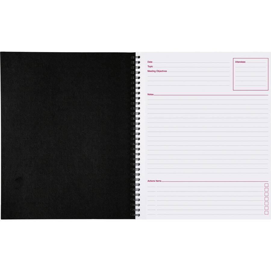 Mead Limited Meeting Notebooks - Letter - 80 Sheets - Wire Bound - Letter - 8 1/2" x 11" - BlackLinen Cover - Perforated - 1 Each. Picture 2