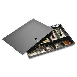 Sparco Locking Cover Money Tray - 1 x Cash Tray - 5 Bill/5 Coin Compartment(s) - Black. Picture 8