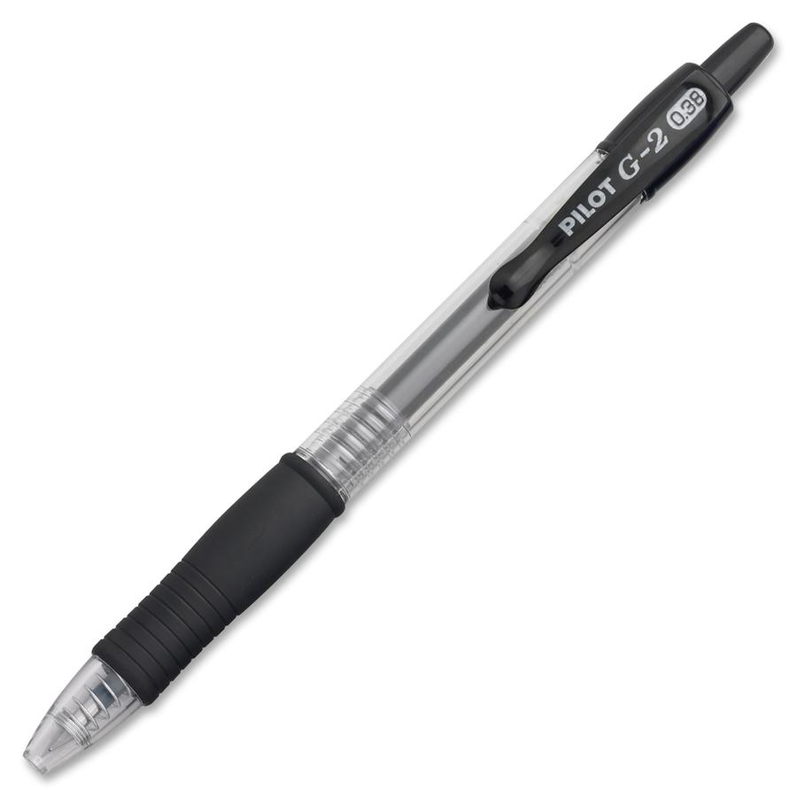 Pilot G2 Ultra Fine Retractable Pens - Ultra Fine Pen Point - 0.38 mm Pen Point Size - Refillable - Retractable - Black Gel-based Ink - Clear Barrel - 1 Dozen. Picture 6