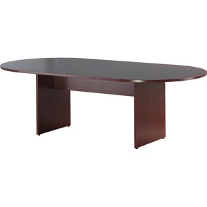 Lorell Essentials Oval Conference Table - Laminated Oval Top - Slab Base - 36" Table Top Length x 72" Table Top Width x 1.25" Table Top Thickness - 29.50" Height - Assembly Required - Mahogany - 1 Eac. Picture 9