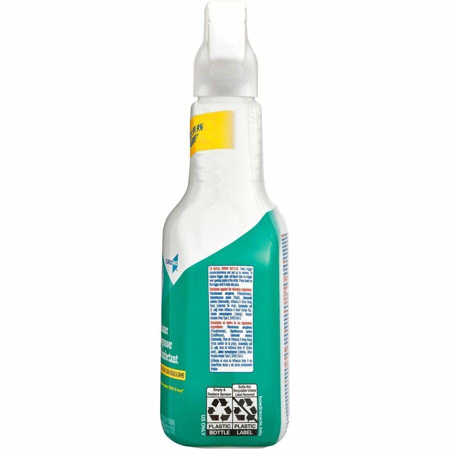 CloroxPro&trade; Formula 409 Cleaner Degreaser Disinfectant - For Nonporous Surface, Hard Surface, Floor, Wall - 32 fl oz (1 quart) - 12 / Carton - Phosphate-free, Disinfectant, Rinse-free - Clear. Picture 2