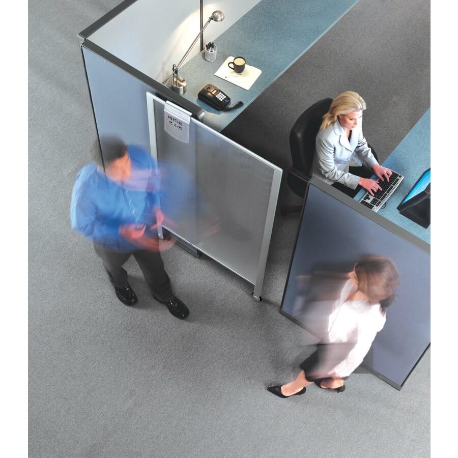 Quartet Workstation Privacy Screen - 38" Width x 64" Height - Aluminum Frame - Clear - 1 Each. Picture 2