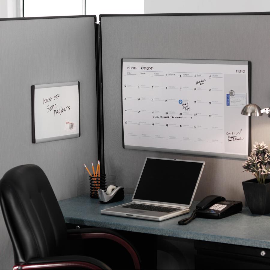 Quartet Arc Cubicle Magnetic Whiteboard - 14" (1.2 ft) Width x 11" (0.9 ft) Height - White Painted Steel Surface - Silver Aluminum Frame - Horizontal - Magnetic - 1 Each. Picture 3