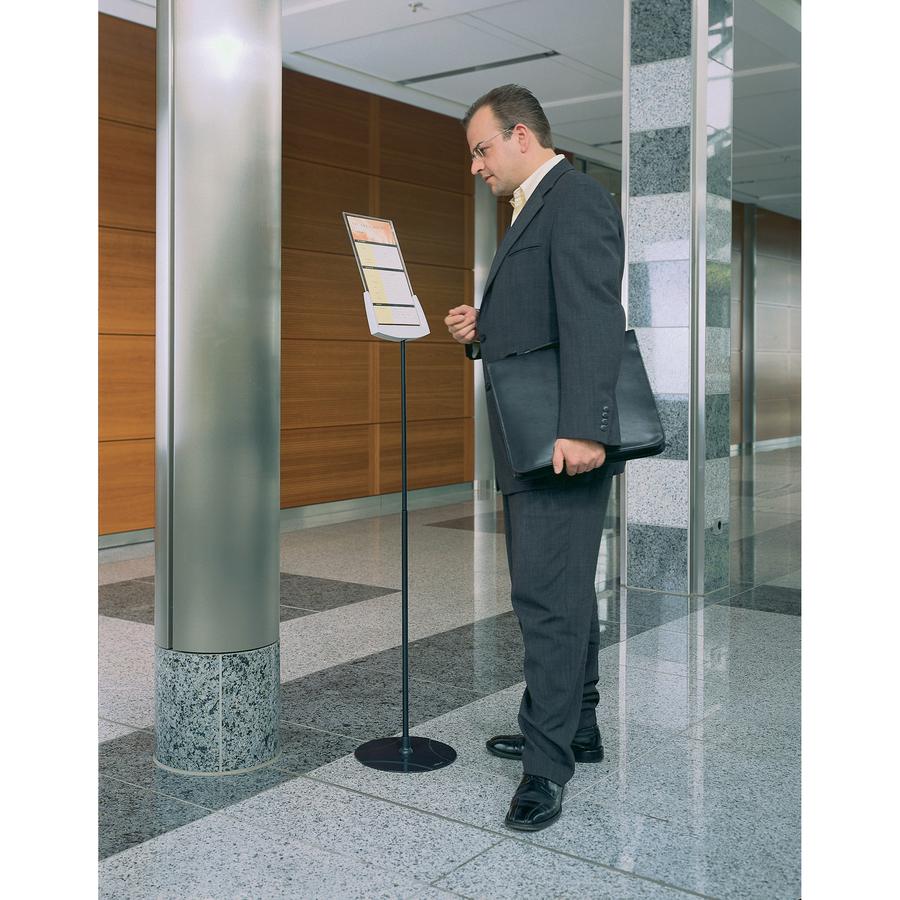 DURABLE&reg; SHERPA&reg; Acrylic Floor Stand - 40" to 60"Adjustable Height - Acrylic 8.5" x 11" Sign. Picture 4