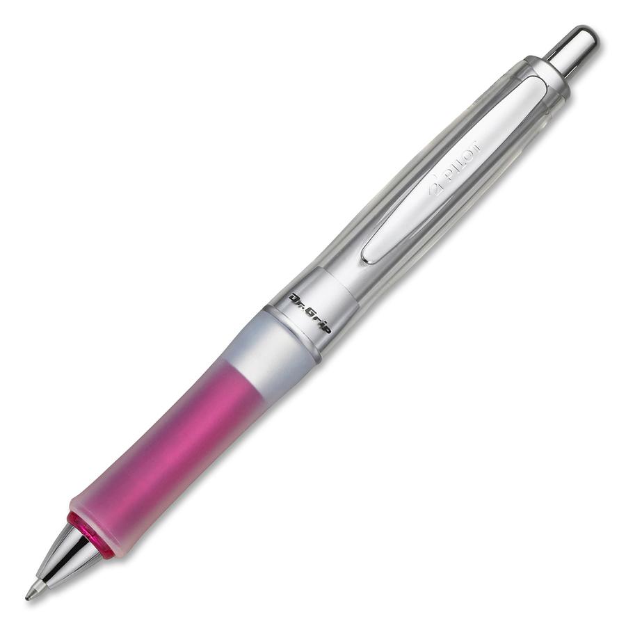 Pilot Dr. Grip Center of Gravity Retractable Ballpoint Pens - Medium Pen Point - 1 mm Pen Point Size - Refillable - Retractable - Black - Pink Barrel - 1 Each. Picture 4