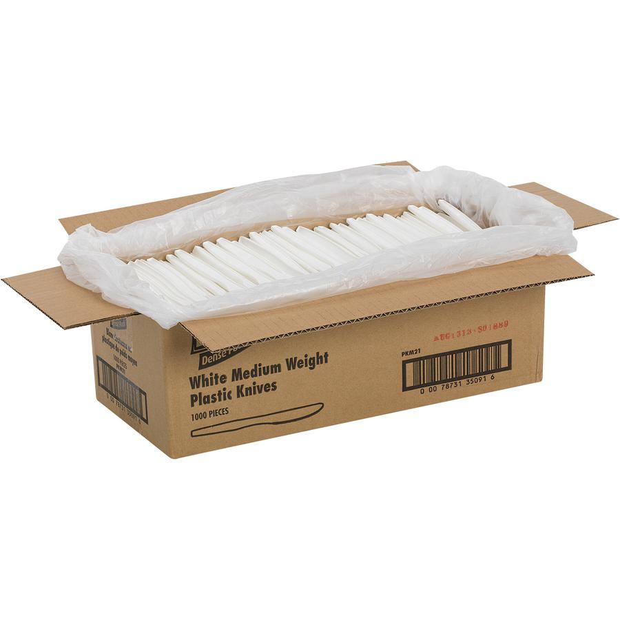 Dixie Medium-weight Disposable Knives by GP Pro - 1000/Carton - Knife - 1000 x Knife - White. Picture 2