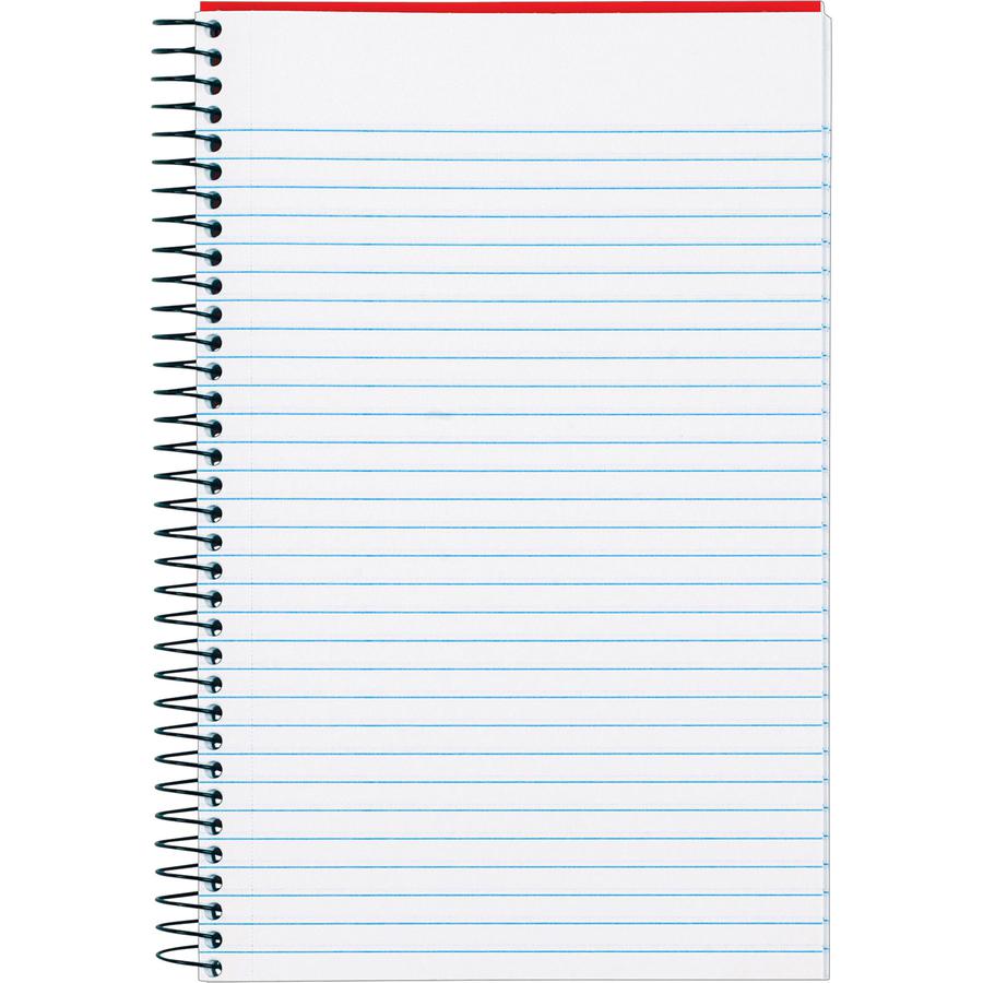 TOPS Classified Business Notebooks - 100 Sheets - Coilock - 20 lb Basis Weight - 5 1/2" x 8 1/2" - White Paper - RubyPlastic Cover - Perforated - 1 Each. Picture 3