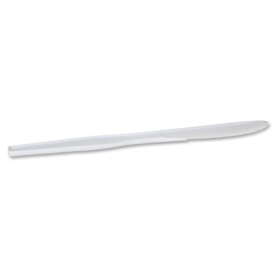 Dixie Heavyweight Disposable Knives by GP Pro - 1000/Carton - White. Picture 2