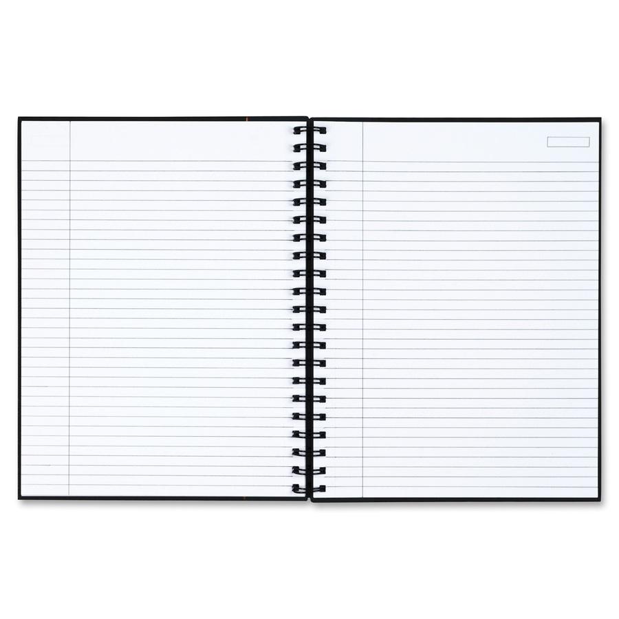 Tops 25331 Royale Business Notebook - 96 Sheets - Wire Bound - 20 lb Basis Weight - 8" x 10 1/2" - White Paper - BlackGeltex, Gray Cover - Hard Cover, Index Sheet, Perforated - 1 Each. Picture 5
