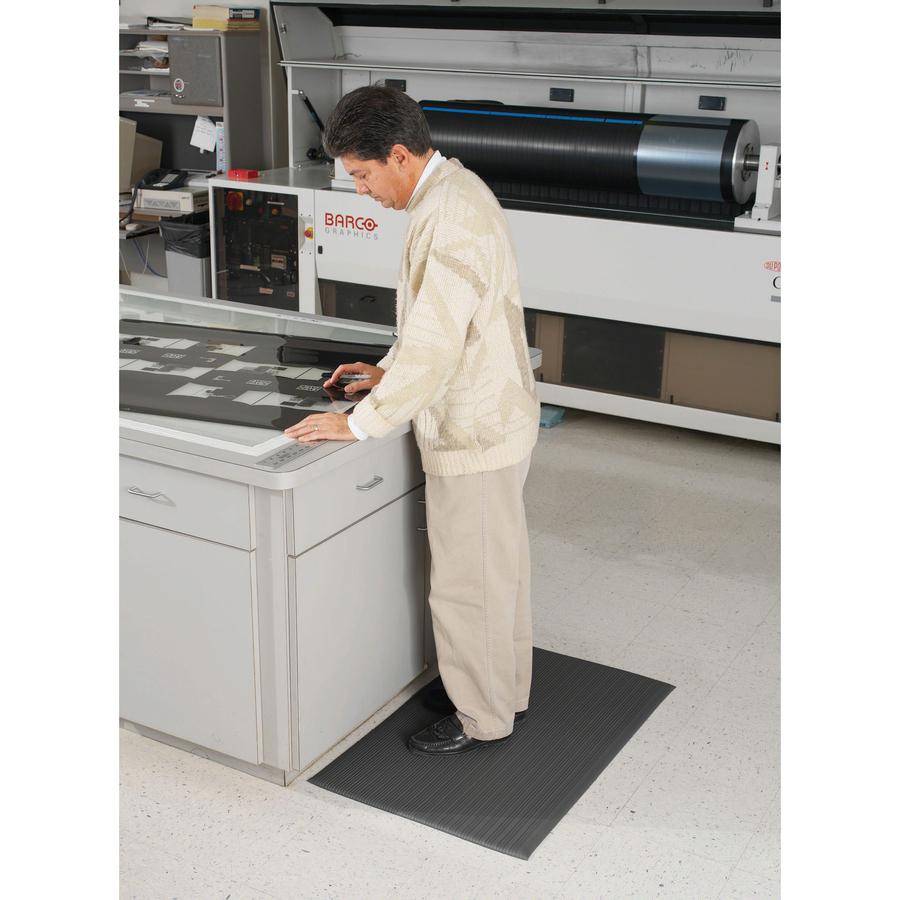 Guardian Floor Protection Air Step Anti-Fatigue Mat - Indoor - 24" Length x 36" Width x 0.370" Thickness - Polycarbonate - Black - 1Each. Picture 6