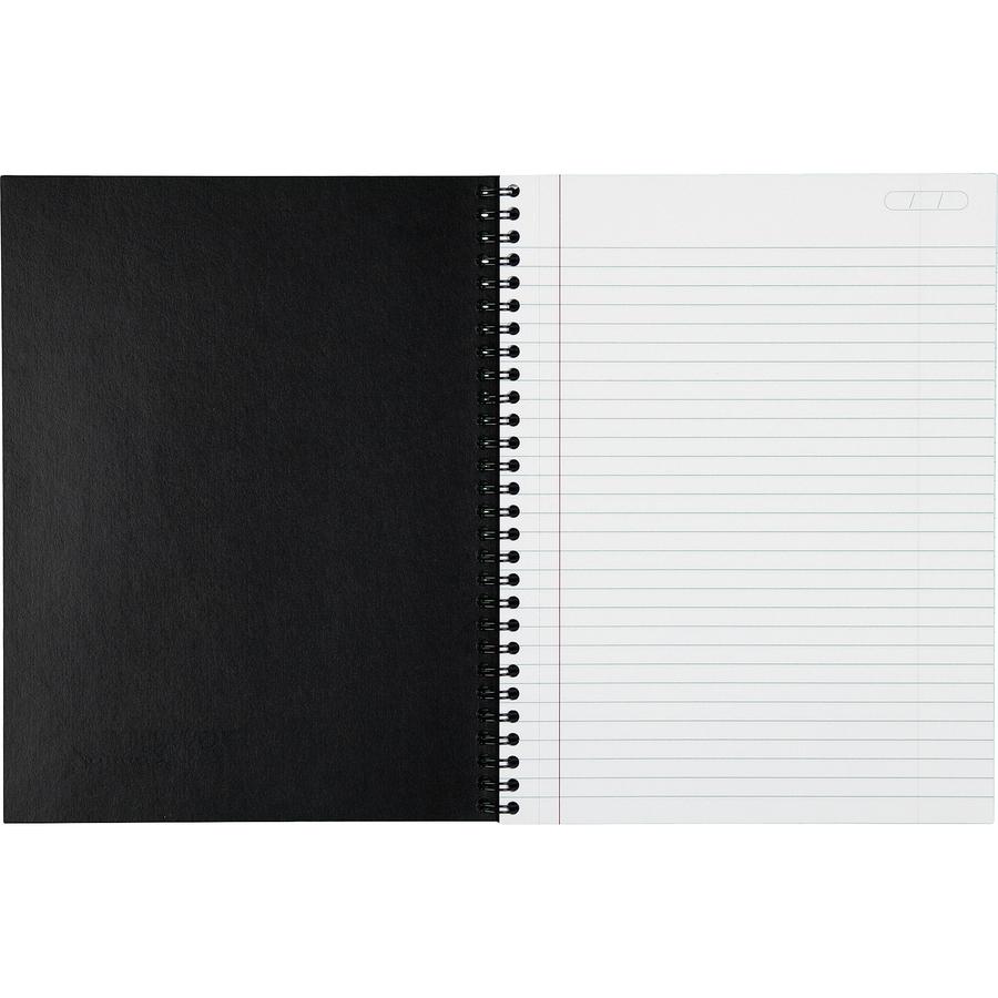 Cambridge Limited Business Notebooks - 80 Sheets - Wire Bound - Legal Ruled - 0.28" Ruled - 20 lb Basis Weight - 8 1/4" x 11" - Black Binder - Black Cover - Linen Cover - Perforated, Durable, Easy Tea. Picture 7