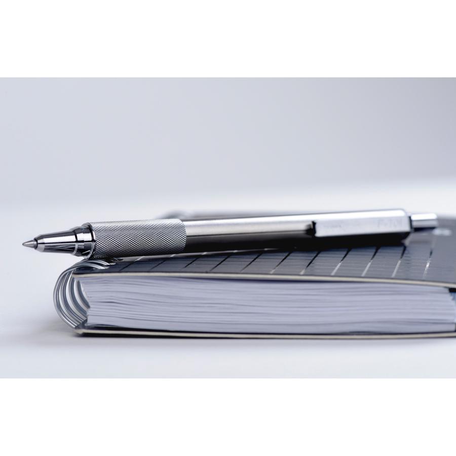 Zebra 7 Series F-701 Retractable Ballpoint Pen - Fine Pen Point - 0.7 mm Pen Point Size - Refillable - Retractable - Black - Stainless Steel Barrel - 1 Each. Picture 3