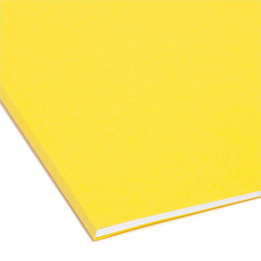 Smead FasTab 1/3 Tab Cut Letter Recycled Hanging Folder - 8 1/2" x 11" - Top Tab Location - Assorted Position Tab Position - Yellow - 10% Recycled - 20 / Box. Picture 2