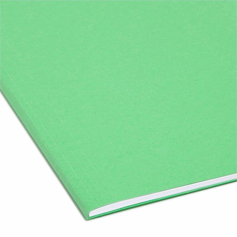 Smead FasTab 1/3 Tab Cut Letter Recycled Hanging Folder - 8 1/2" x 11" - Top Tab Location - Assorted Position Tab Position - Green - 10% Recycled - 20 / Box. Picture 10