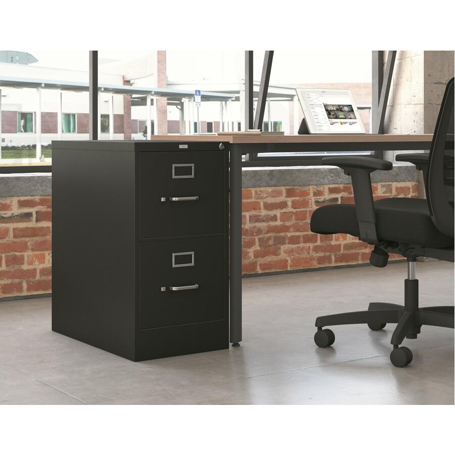 HON 310 H312 File Cabinet - 15" x 26.5"29" - 2 Drawer(s) - Finish: Black. Picture 2