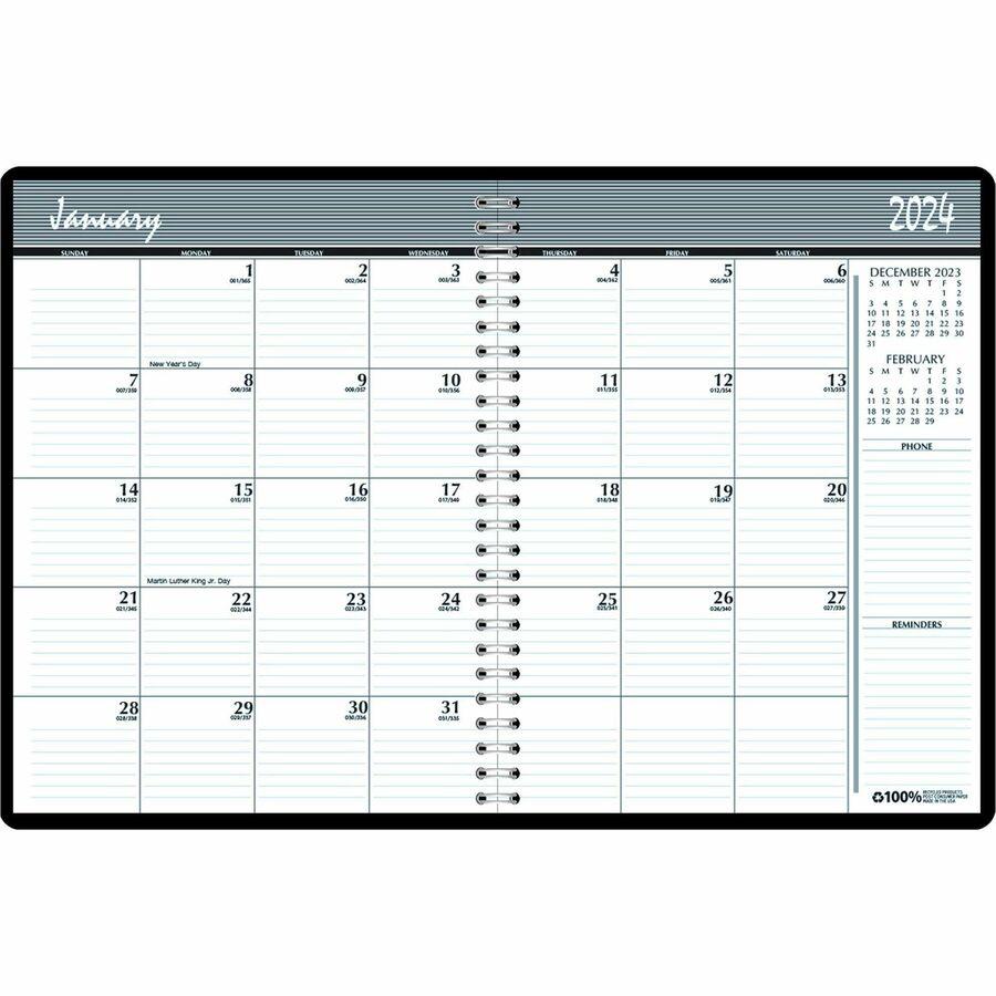 House of Doolittle Expense Log/Memo Page Monthly Planner - Julian Dates - Monthly - 14 Month - December 2022 till January 2024 - 1 Month Double Page Layout - 6 7/8" x 8 3/4" Sheet Size - 1.50" x 1.50". Picture 3