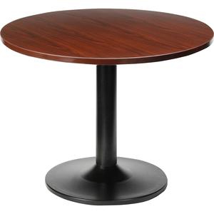 Lorell Essentials Conference Tabletop - Laminated Round, Mahogany Top - Contemporary Style x 41.38" Table Top Width x 41.38" Table Top Depth x 1" Table Top Thickness - Assembly Required - Wood Top Mat. Picture 4