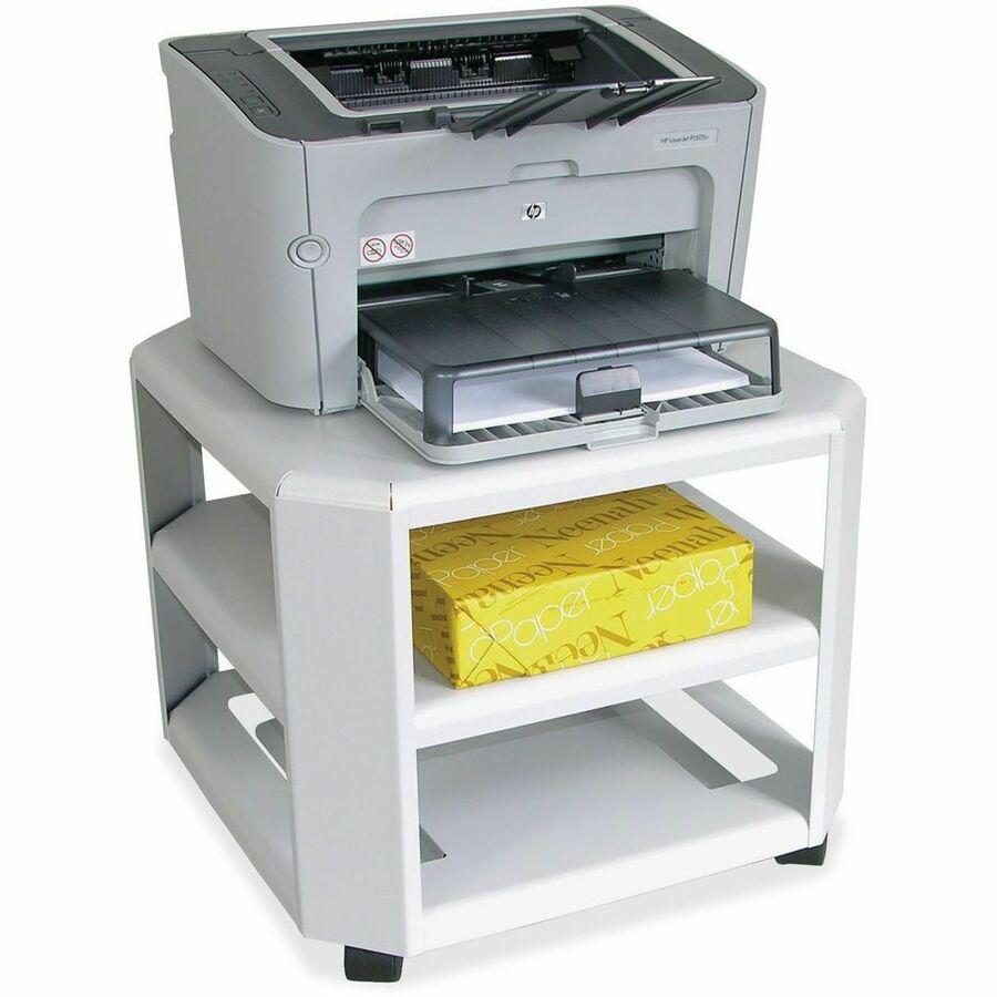 Master Mobile Printer Stand - 75 lb Load Capacity - 2 x Shelf(ves) - 8.5" Height x 18" Width x 18" Depth - Floor - Steel - Gray. Picture 2