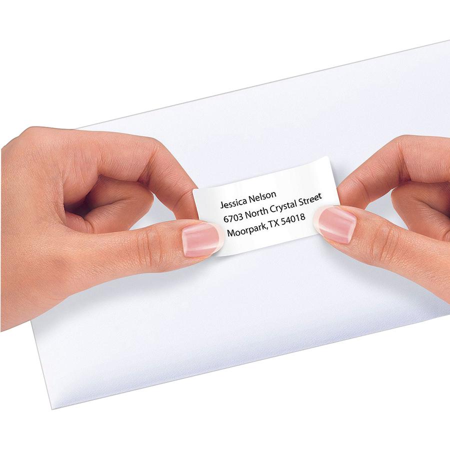 Avery&reg; Repositionable Address Labelss - Sure Feed Technology - 1" Width x 2 5/8" Length - Rectangle - Inkjet - White - Paper - 30 / Sheet - 25 Total Sheets - 750 Total Label(s) - 750 / Pack. Picture 2
