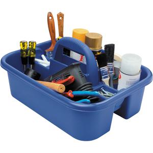 Akro-Mils Handheld Tote Caddy - External Dimensions: 13.8" Width x 18.4" Depth x 9" Height - Polymer - Blue - For Tool - 1 Each. Picture 3