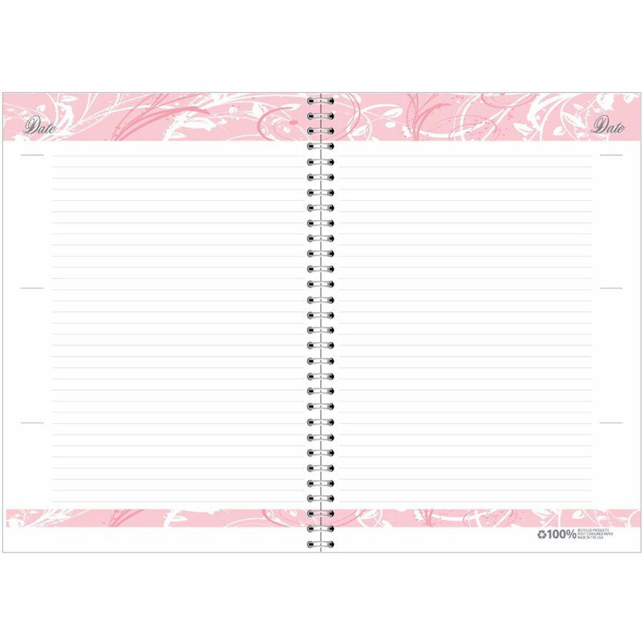 House of Doolittle BCA Pink Cover Monthly Wirebound Journal - Julian Dates - Monthly - 12 Month - January 2024 - December 2024 - 1 Month Single Page Layout - 7" x 10" Sheet Size - 1.38" x 1.75" Block . Picture 2
